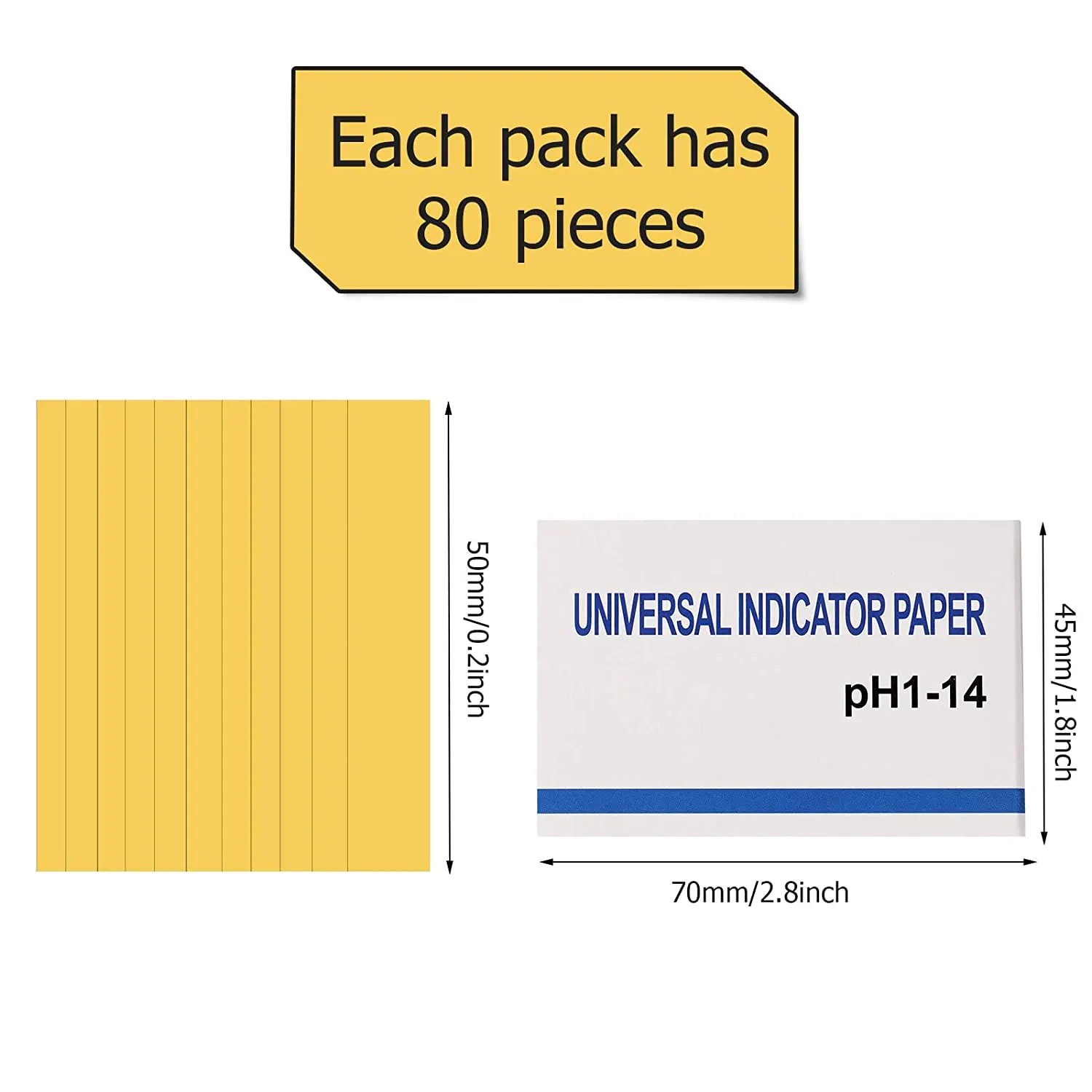 80 Strips Professional 1-14 PH Litmus Paper Ph Test Strips Water Cosmetics Soil Acidity Test Strips with Control Card