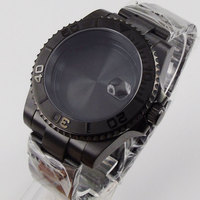 BLIGER Fit NH36A NH35A NH34A ETA2824 2836 MIYOTA 8215 PT5000 Black PVD Plated Watch Case Jubilee Bracelet Brushed Bezel Insert