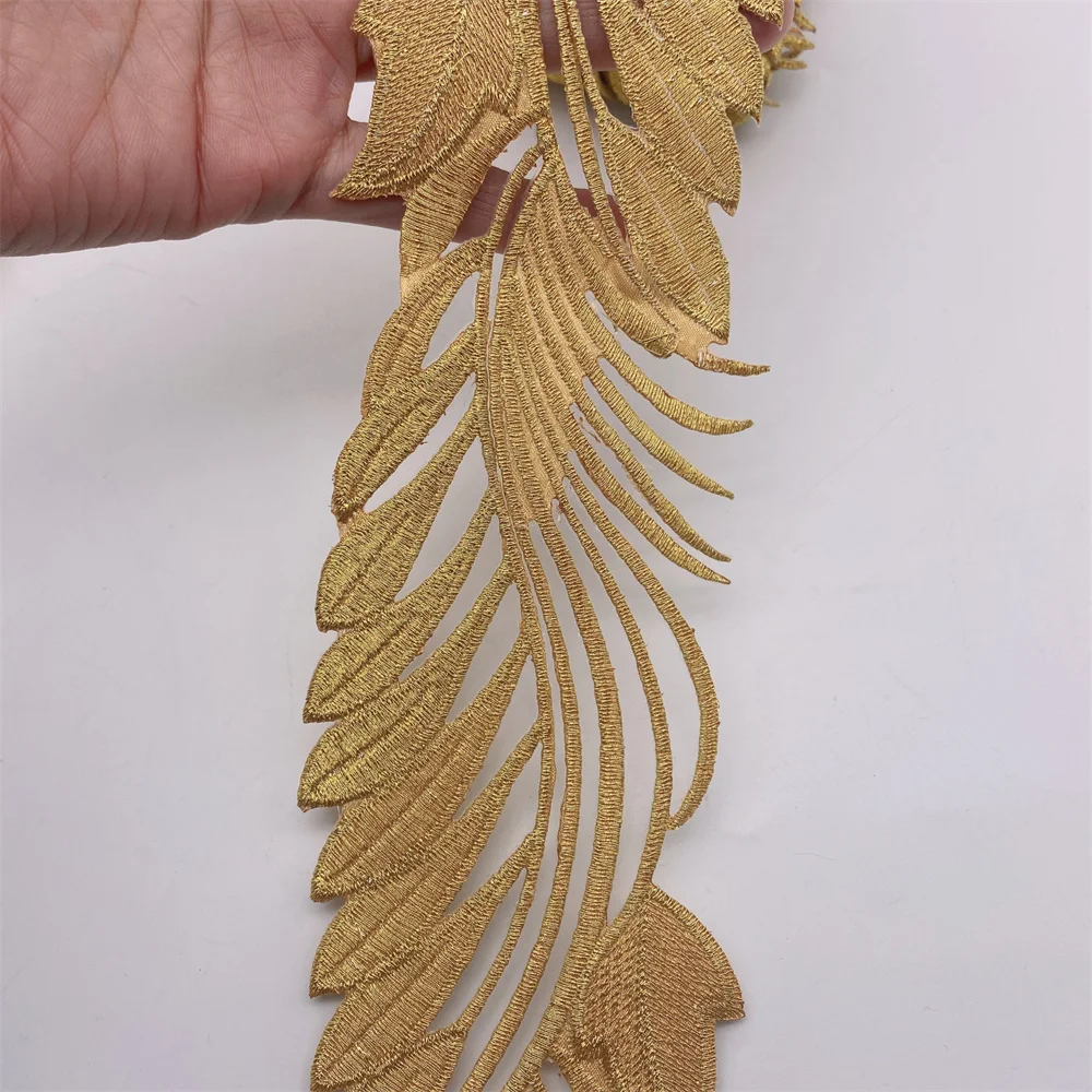 6 meters Golden Fabric  Embroidery Lace Trim  for Women's men's clothes DIY