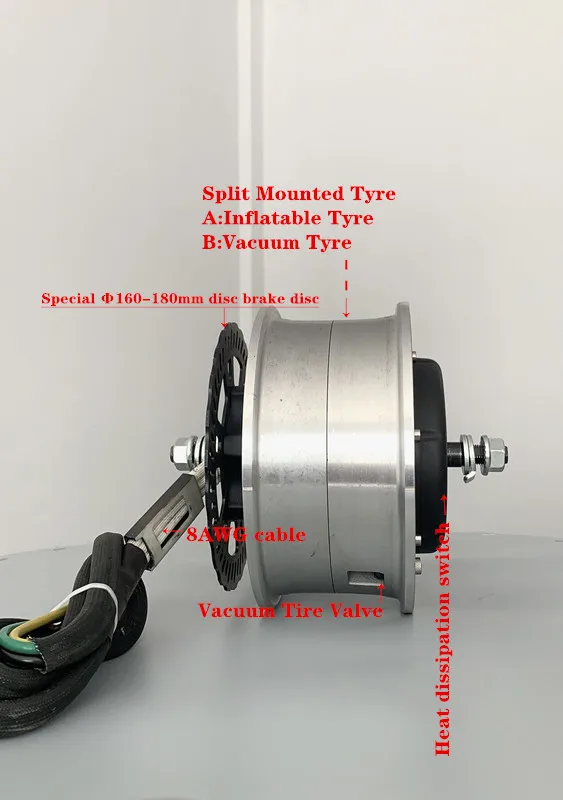 The Latest Version Of 11-13 Inch Split Tubeless Tire 60-120V Open Gear 150-160, With Cooling Motor