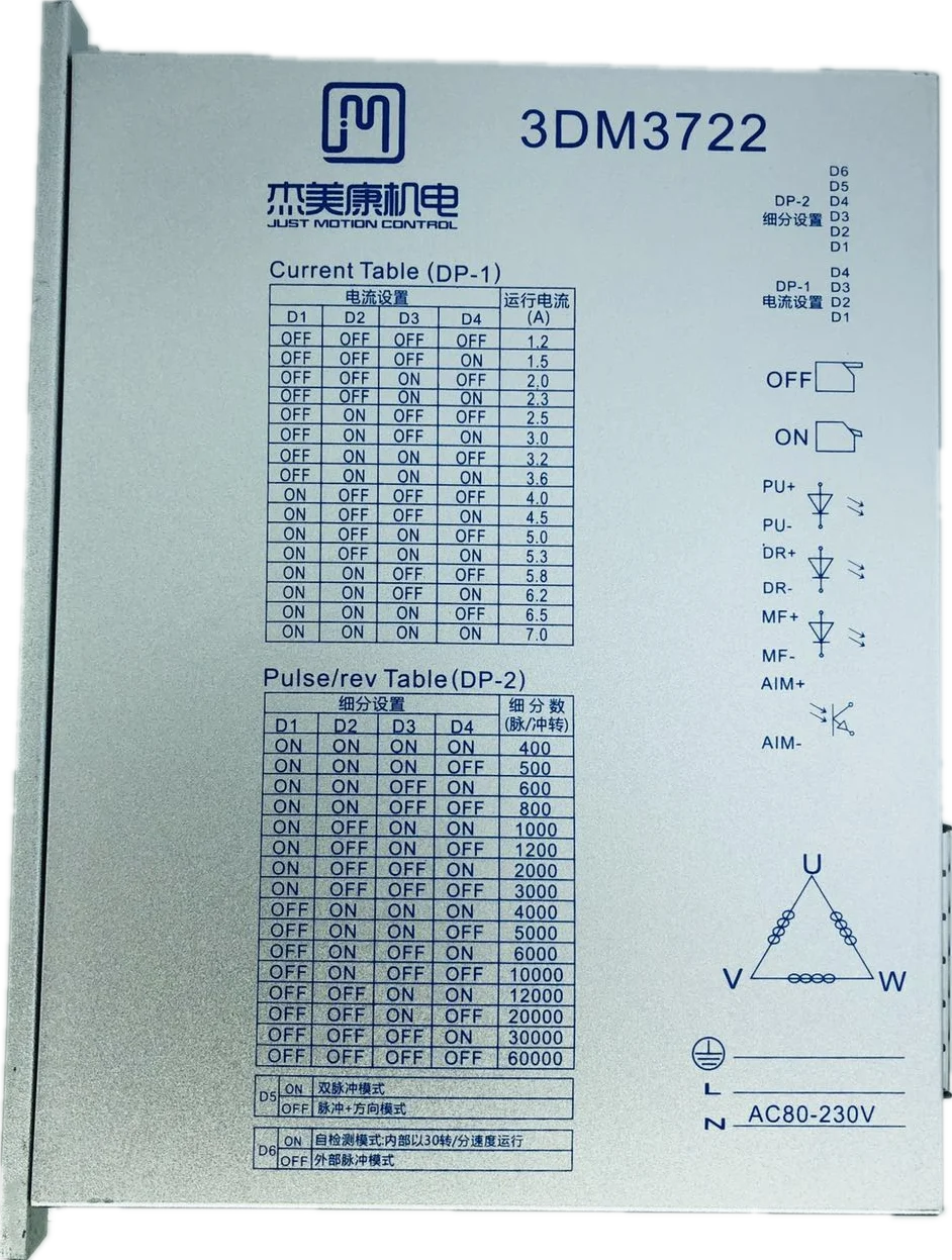 3DM3722 NEMA42 NEMA52 3 phase stepper motor driver 32bit DSP AC220V 7.0A JMC