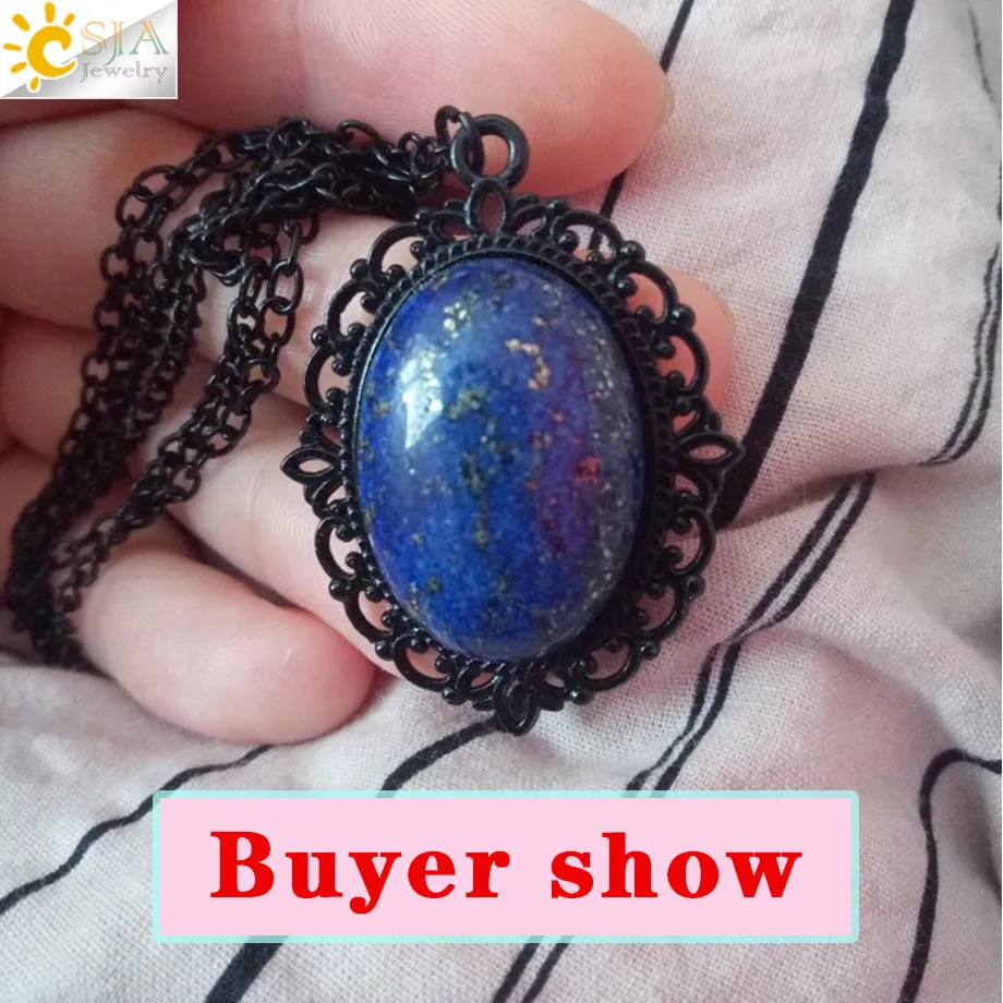 CSJA 1PC Natural Lapis Lazuli Cabochon Gem Stones No Drilled Hole Oval CAB Bead for Men DIY Handcrafted Jewelry Making Ring F511