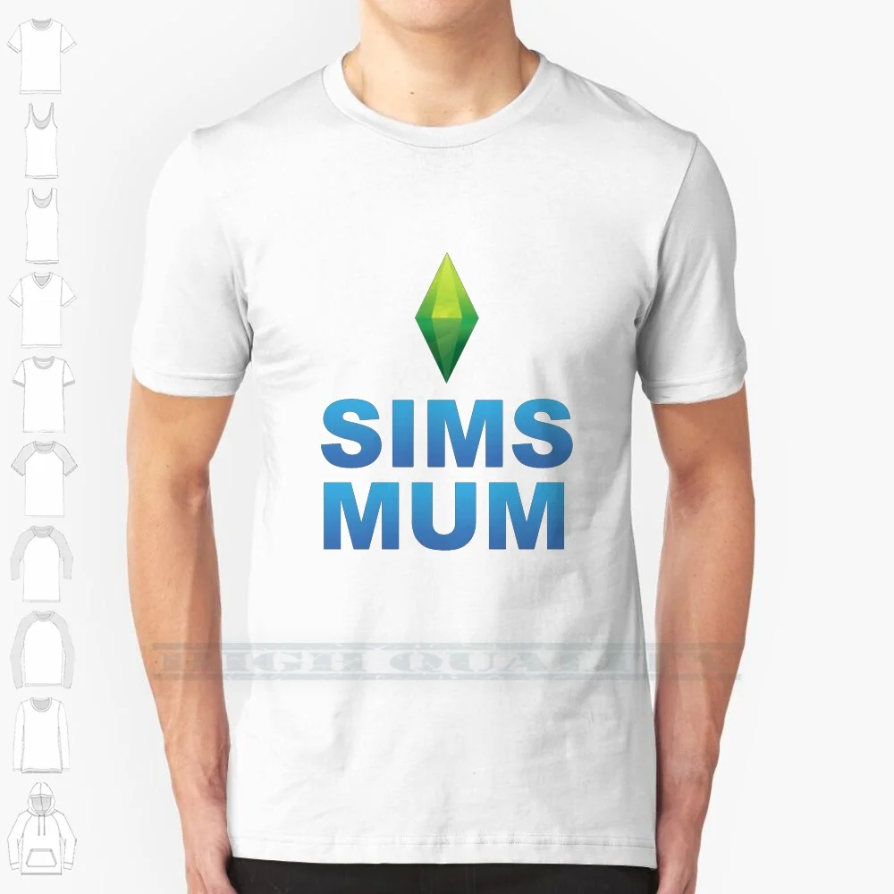 

Женская футболка с коротким рукавом Sims Mum, футболка из 100% хлопка Sims Sims4 Sims3 Sims2 Sims 3 Sims 4 Sims Mum Sims Mom Girl Gamer