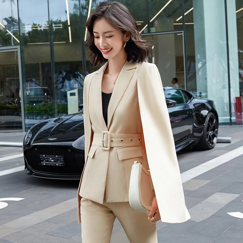 Oversize 5XL Autumn Winter Fashion Formal Women Business Suits Ladies Office Pantsuits Professional Styles Blazers Trousers Set