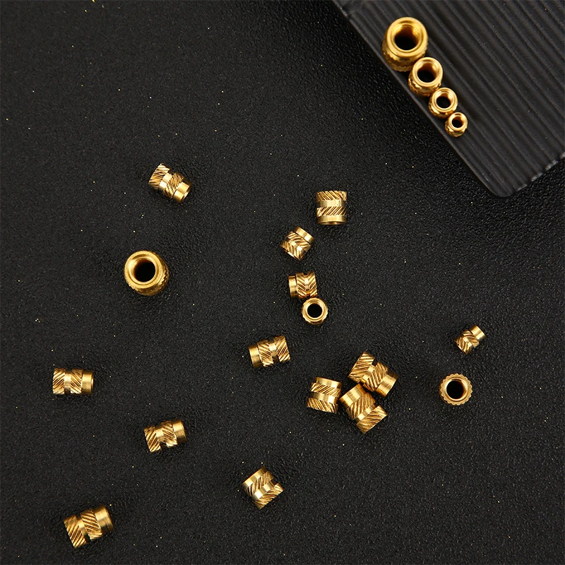 Brass Hot-melt Inlaid Nut Set Heat-formed Copper Thread Inlaid Nut Set SL Double Twill Knurled Injection Molded Brass Nut Set