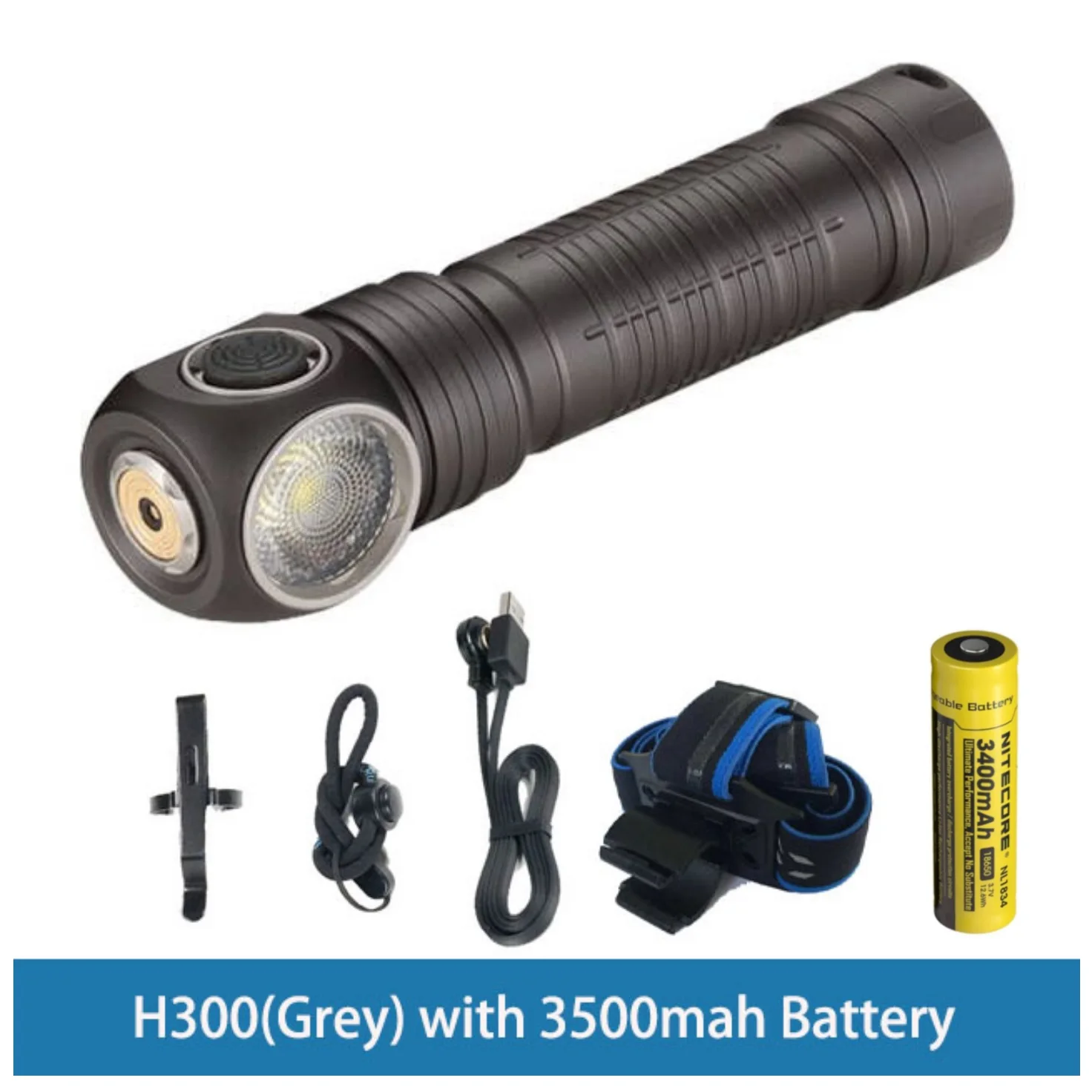 New SKIlhunt H300/H300R Rechargeable LED Flashlight L-shpe Headlamp 2500LM Headlight W/Magnetic for Camping Hiking