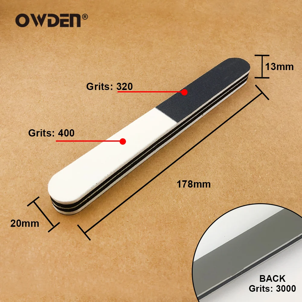 OWDEN 5Pcs Professional Double Sided Files Block Sponge Grit Sanding Tools