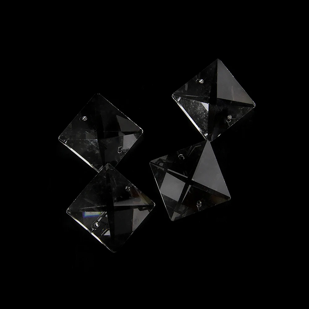 K9 Crystal Square Beads 14mm 16mm 18mm 20mm 24mm Glass Square Beads Chandelier Parts for Home Wedding Lighting Decoration