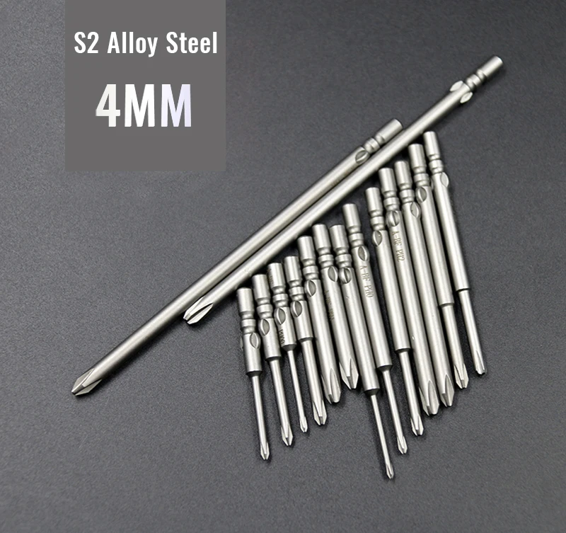 A-BF 4MM Magnetic Srewdriver Bits Cross Electric Batch Head S2 Alloy Steel Material Multi-standard Cross Phillips Hex Batch Tips