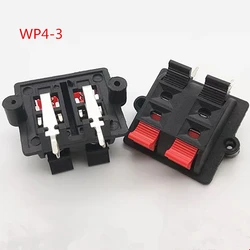 2pcs/lot WP Speaker double row 4 bit Amplifier Wire Clip Audio horn wire jack Socket WP4-3 Spring Terminal Switch test clip