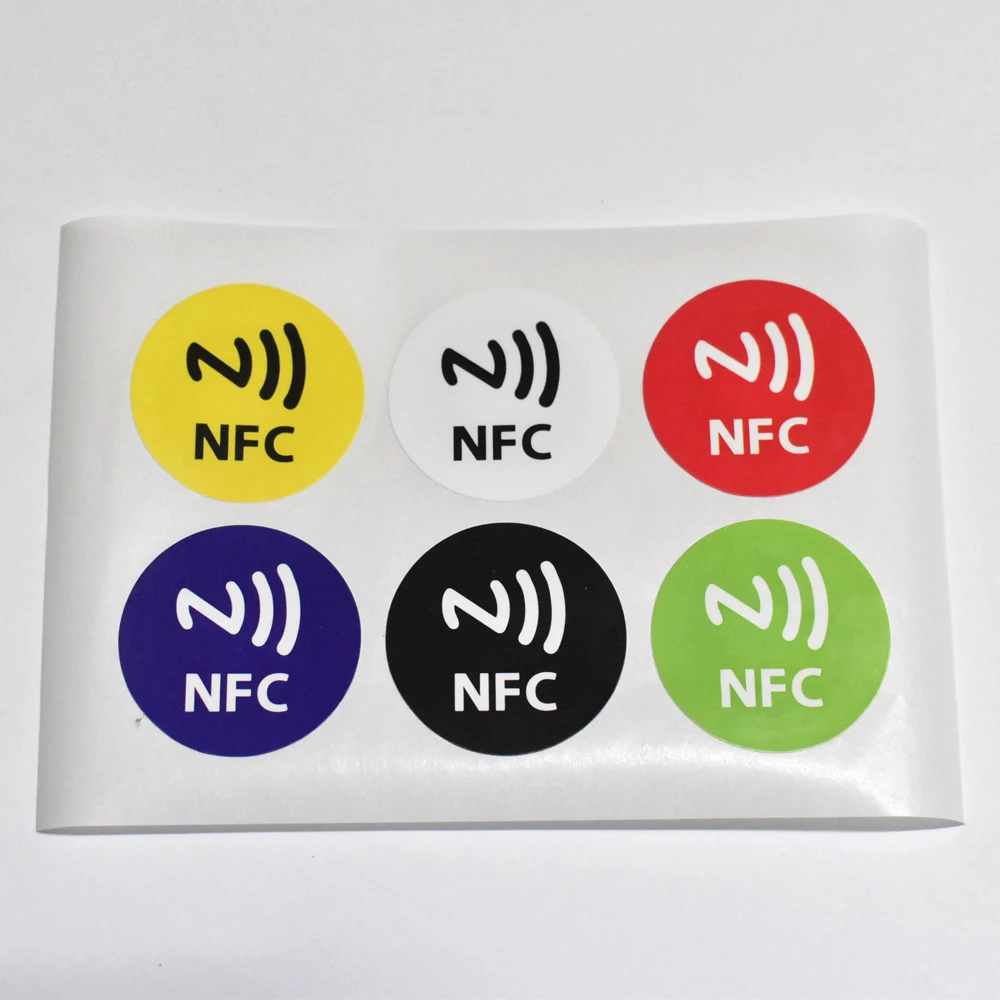 6pcs/lot NFC 213 tags RFID adhesive label sticker,compatible with all nfc products dia 30mm