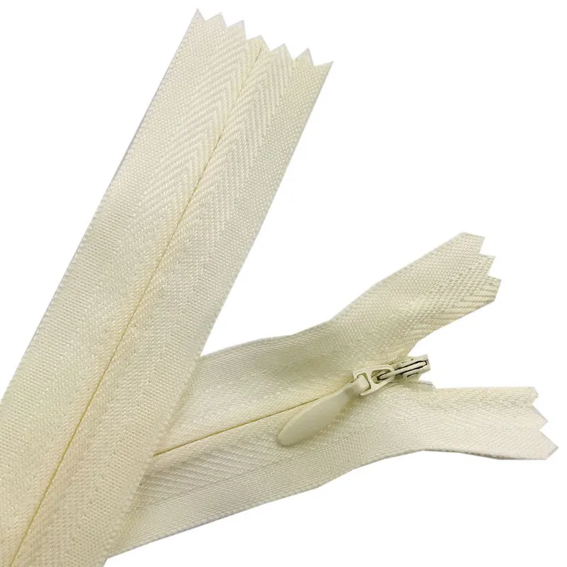 

100 шт./лот 3 # невидимые молнии ткань нейлон Катушка Off White подушка сумка брюки юбка 52 см Швейные аксессуары Оптовая продажа