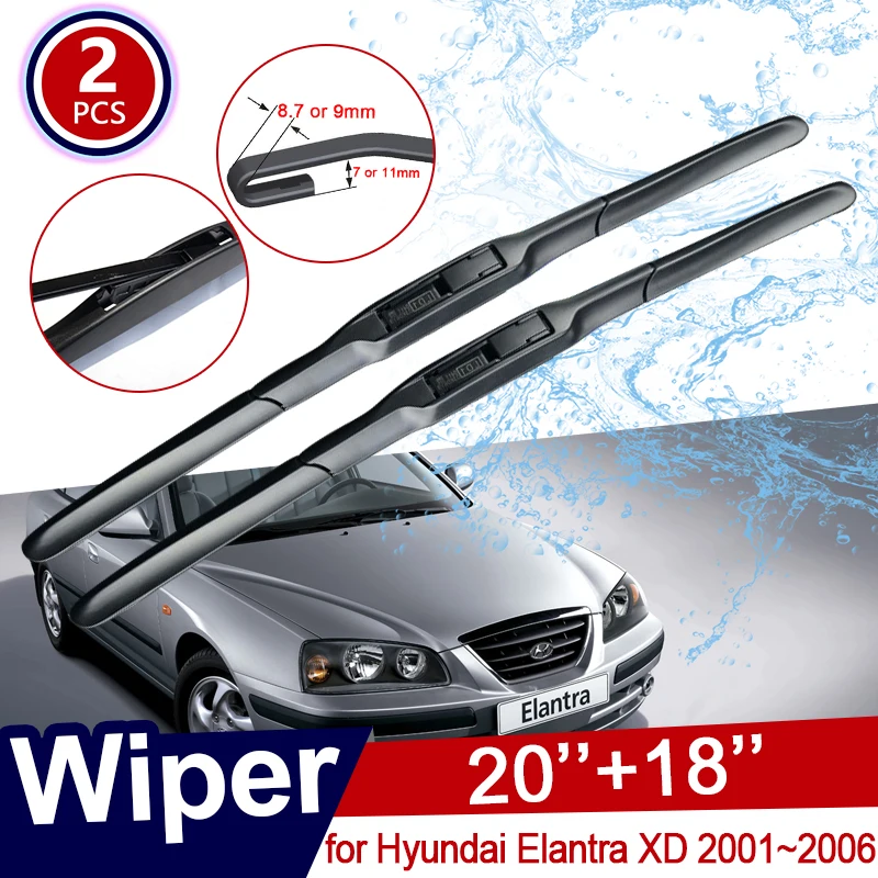 Car Wiper Blade for Hyundai Elantra XD 2001~2006 Front Windscreen Windshield Wipers Car Accessories J Hook 2002 2003 2004 2005