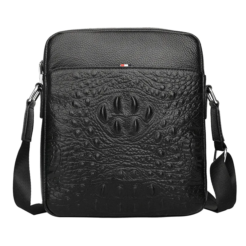 New Luxury Alligator Men's Handbags 100% Cow Genuine Leather Male Shoulder Bag Real Natural Leather Crossbody Bag Messenger Bags