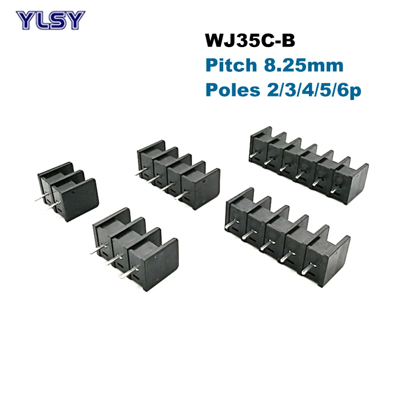 

10Pcs Pitch 8.25mm Barrier Screw PCB Terminal Block 35C-B Bornier Straight 2/3/4/5/6Pin Wire Connector Morsettiera Cable 2.5mm2