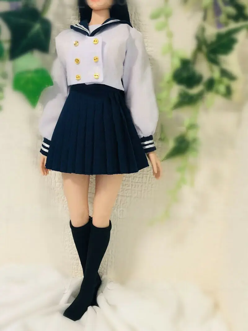 1/6 Scale Custom PL180 College style Sailor Suit Long-sleeve Shirt Pleated Skirt