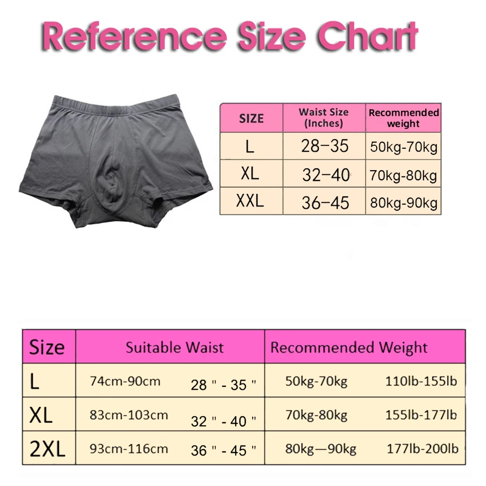 Men\'s incontinence briefs Soft Reusable Washable Underwear Incontinent Pants for  Men