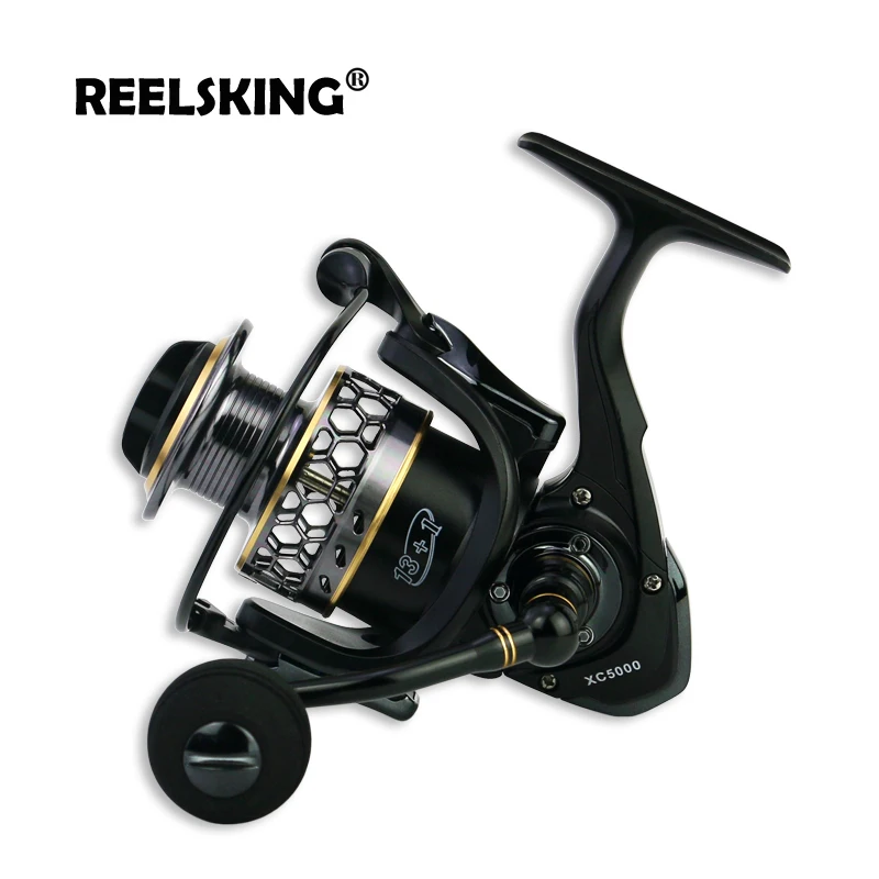 

REELSKING 5.5:1Spinning Reel Carved Metal Spool Freshwater Fishing Reel metal handle