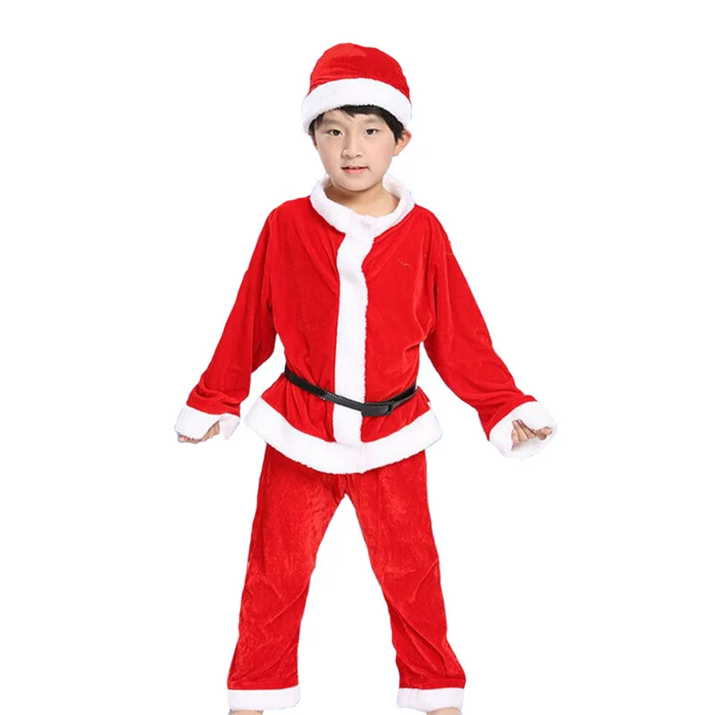 Weihnachten Kinder Santa Claus Kostüm Kleinkind Baby Rot Weihnachten Kleidung Partei Roten Kleid Set für Kinder Neue Jahr Santa Claus set