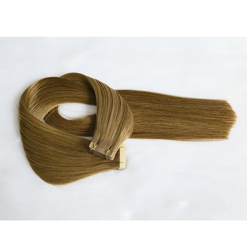 Toysww Tape in Human Hair Extensions Color 6 40pcs 18-24inch Double Drawn Virgin Human Hair High Quality For Salon