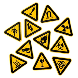 Warning Signs Iron On Patch Embroidered Applique Sewing Clothes Stickers Garment Apparel Accessories Badge