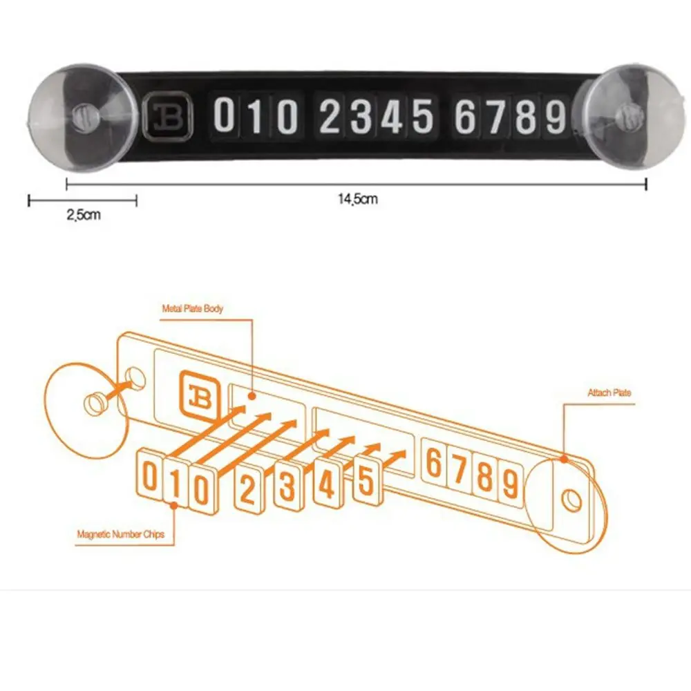 Temporary Car Parking Card Telephone Number Card Notification Night Light Sucker Plate Car Styling Phone Number Card New Arrival