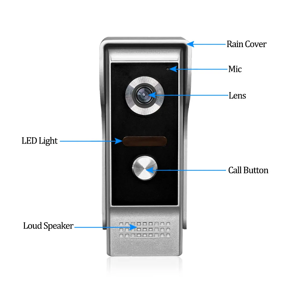 Imagem -04 - Sistema de Interfone com Vídeo e Campainha Tela de 4.3 com Monitor de Porta Câmera de Visão Noturna Áudio Bidirecional Tvl 25 Toques