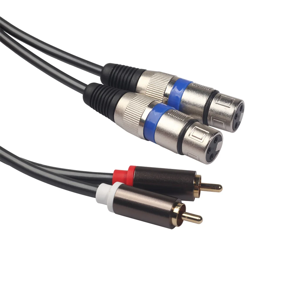 Audio Cable 2 XLR to 2 RCA Adapter Amplifier Sound Box XLR RCA Hifi Microphnoe Speaker Cable