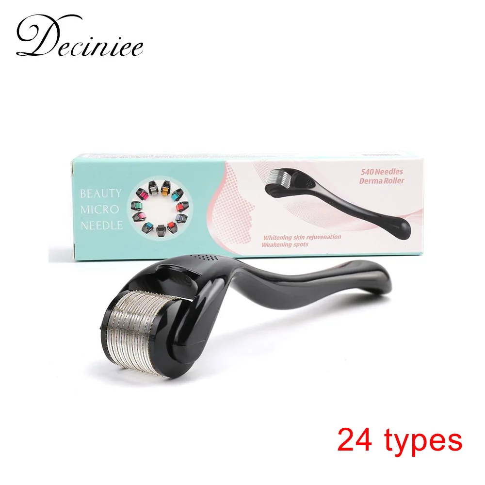 Derma Roller Cosmetic Needling Instrument for Face,540 Titanium Micro Needle 0.25mm Microdermabrasion Roller Includes Free Case