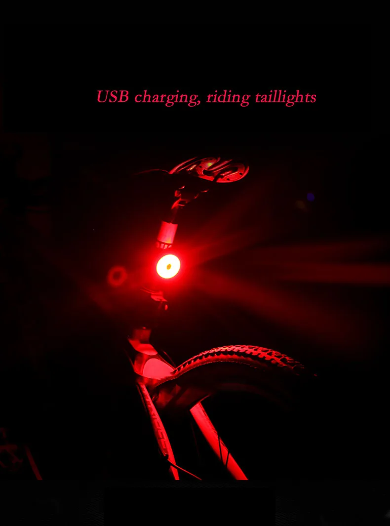 

Bicycle taillights mountain bike warning lights rear lights usb charging strobe lights road bikes night riding equipment