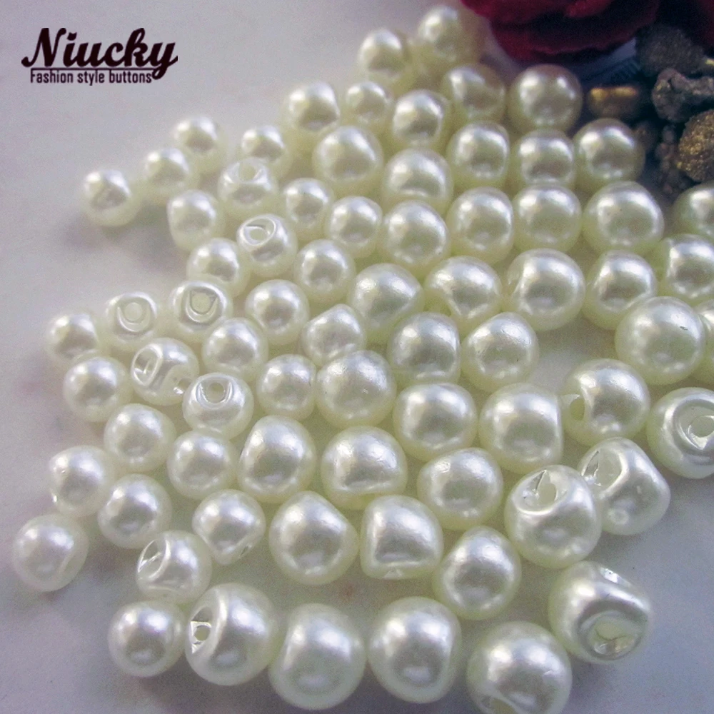 Niucky 5mm-8mm Tiny Pearl Buttons For Sewing Doll Clothing Wedding Dress DIY Crafts Decorative Accessories P0301-005#5