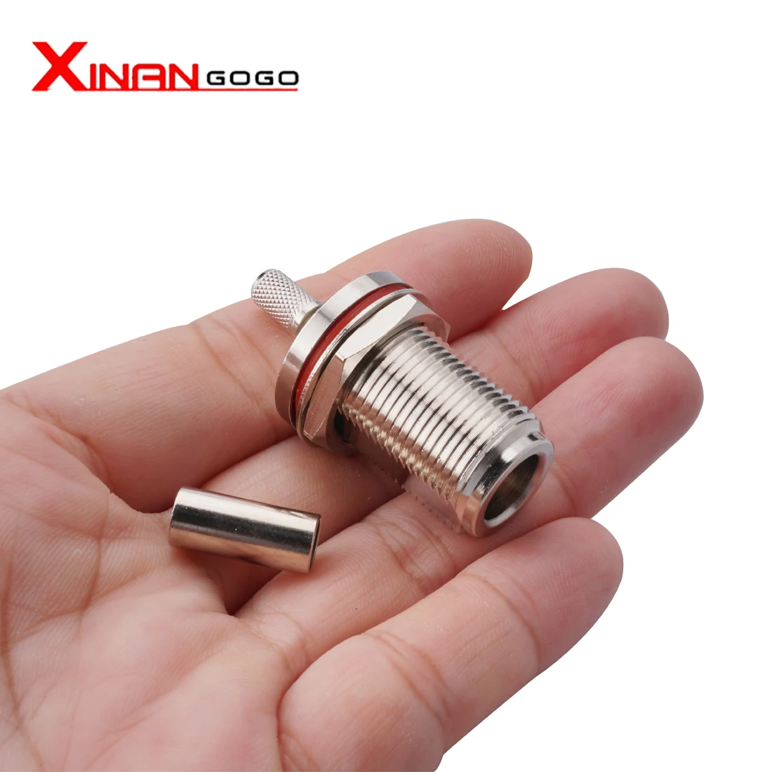 1pcs N Female water proof jack bulkhead crimp For RG58 RG142 LMR195 RG400 cable N Type RF Connector