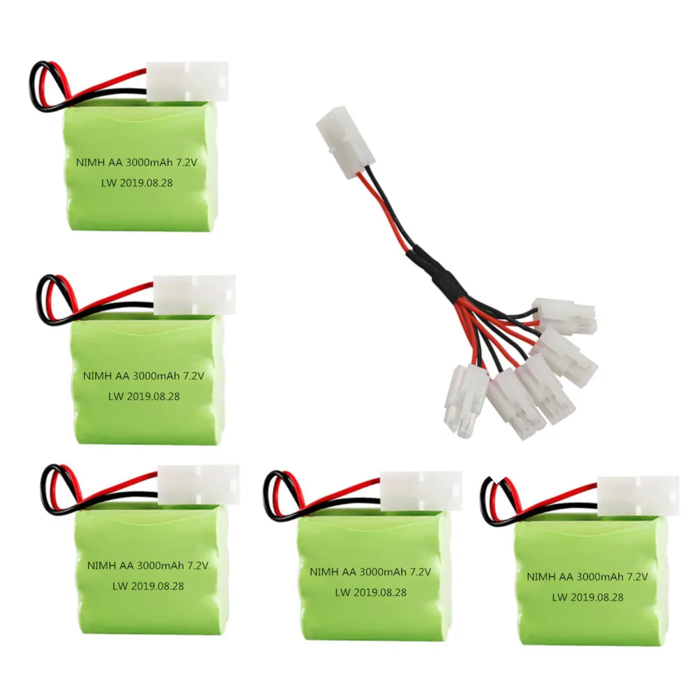 Ni-MH 7.2 v 3000mAh zestaw z ładowarką do samochodzik zdalnie sterowany zbiornik pociąg Robot łódź pistolet 5 * AA 7.2 v 2400 mAh ładowalny akumulator