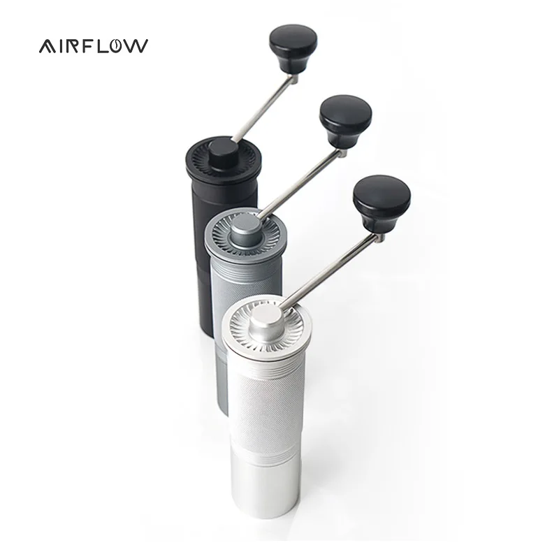 AIRFLOW Manual Coffee Grinder Washable Hand Grinder Mill Stainless Steel Burr Core Portable Espresso  Aluminum Coffee Machine