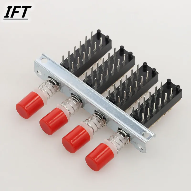 4P2T 4 صفوف التعشيق دفع زر مقبض البيانو مفتاح التبديل 2 قطعة