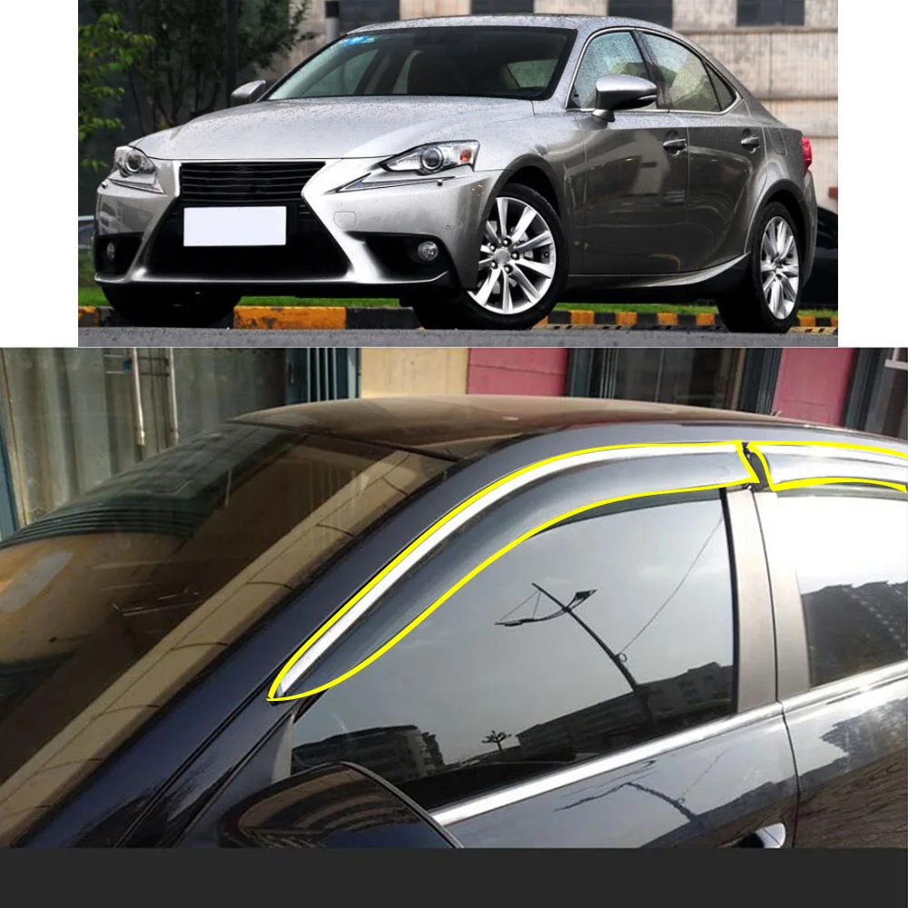 

Sticker Plastic Window Glass Wind Visor Rain/Sun Guard Vent For For Lexus IS-Class IS200 IS250 IS300 (XE30) 2014 2015-2017 2018