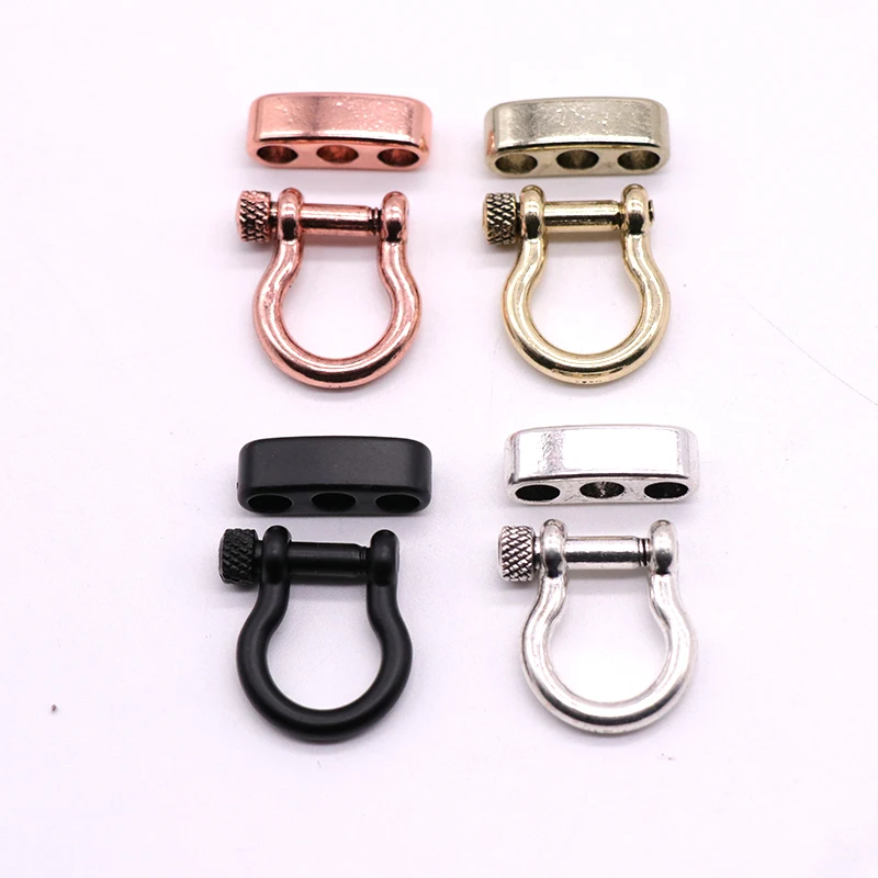 3PCS High quality Alloy Adjustable O Shape Anchor Shackle EDC Outdoor Survival Rope Paracord Bracelet Buckle For Outdoor Sport