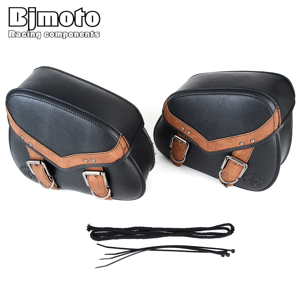 High Quality Motorbike Cycling Saddle Bag Motorcycle Rear Back Pack Saddlebags Equine Back Pack Luggage Vintage Bag