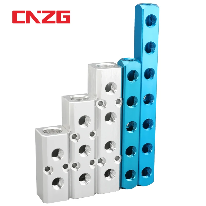 الألومنيوم الفاصل 1/2 "pt الموضوع ميناء 2 3 4 5 6 7 8 9 10 طريقة 1/4 الهوائية الهواء المنوع الموزع موصل