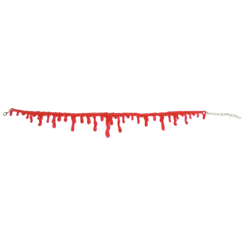 Halloween Blood Necklace Women Chokers Necklaces Halloween Party DIY Decorations Horror Props Kids Toy Gift Haunted House