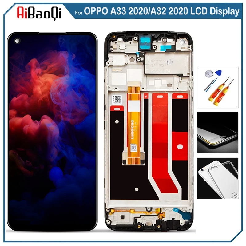 

For OPPO A32 2020 PDWM00 LCD Display Screen Touch Digitizer Assembly For 6.5 inch OPPO A33 2020 CPH2137 With Frame Replace