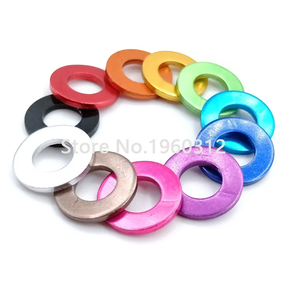 10pcs M3 M4 M5 M6 M8 M10  Aluminum alloy flat washer gasket Anodized Multi-color alu washer for RC Model Parts