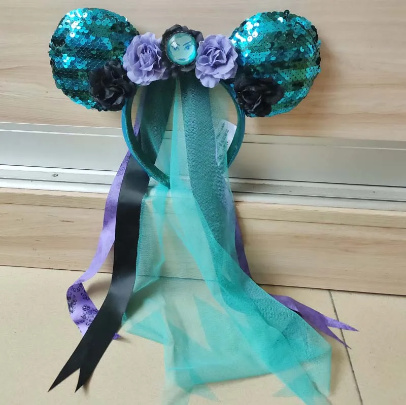 Disney Parks Veil Leota Limited Gift Minnie Ears Haunted Mansion Blue Headband