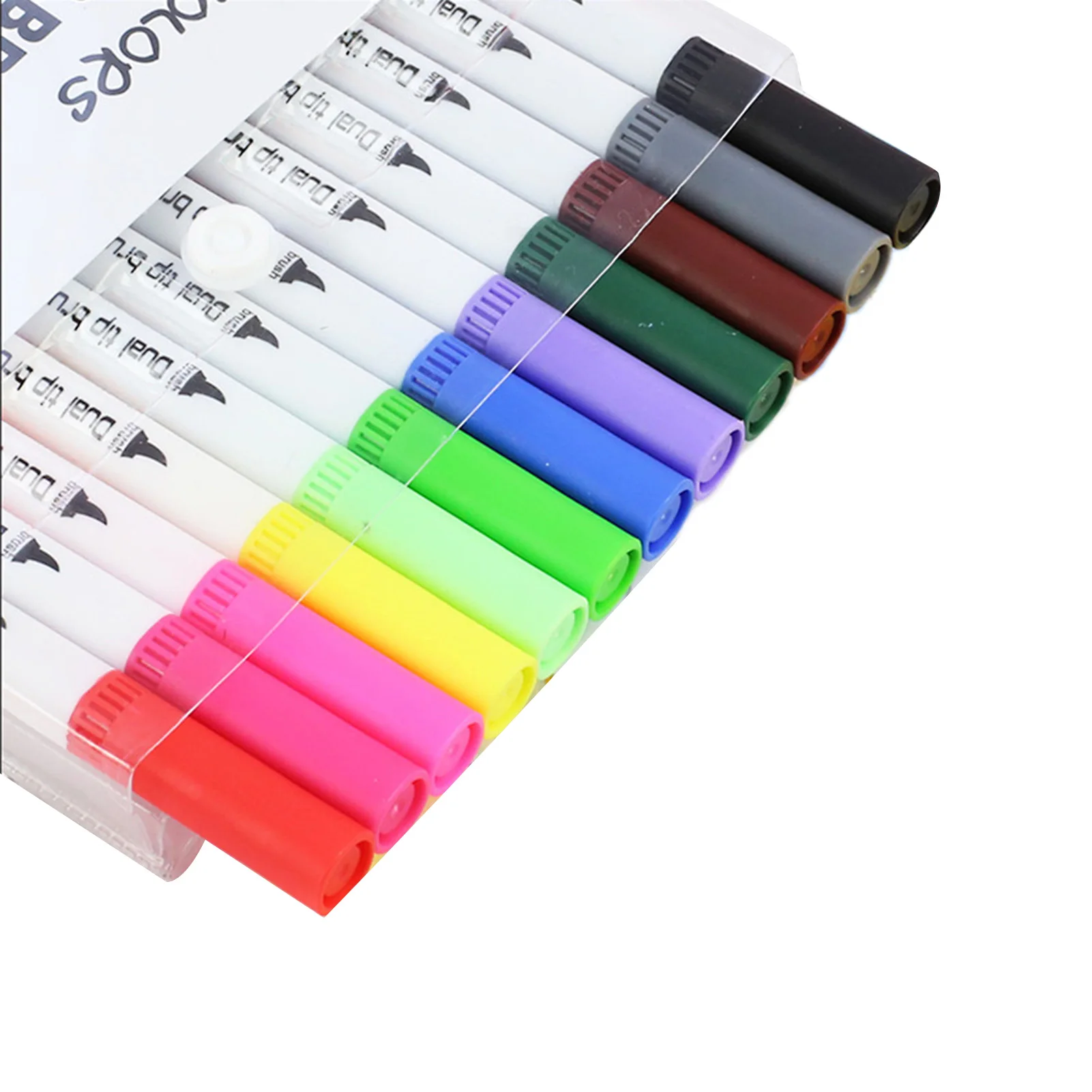 Kit de stylos aquarelle à Double tête, 12/24/36 couleurs, pointe d'aiguille douce, ensemble de stylos de peinture à base d'eau pour bricolage, stylo d'art artisanal, cadeau pour enfants