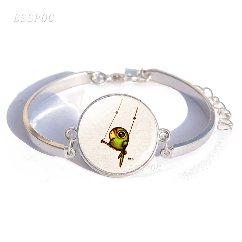 Cute Animals Bracelet Bangle Rabbit Cat Deer Cow Bird Horse Parrot Silver Color Chain Artistic Simple Gifts For Girls