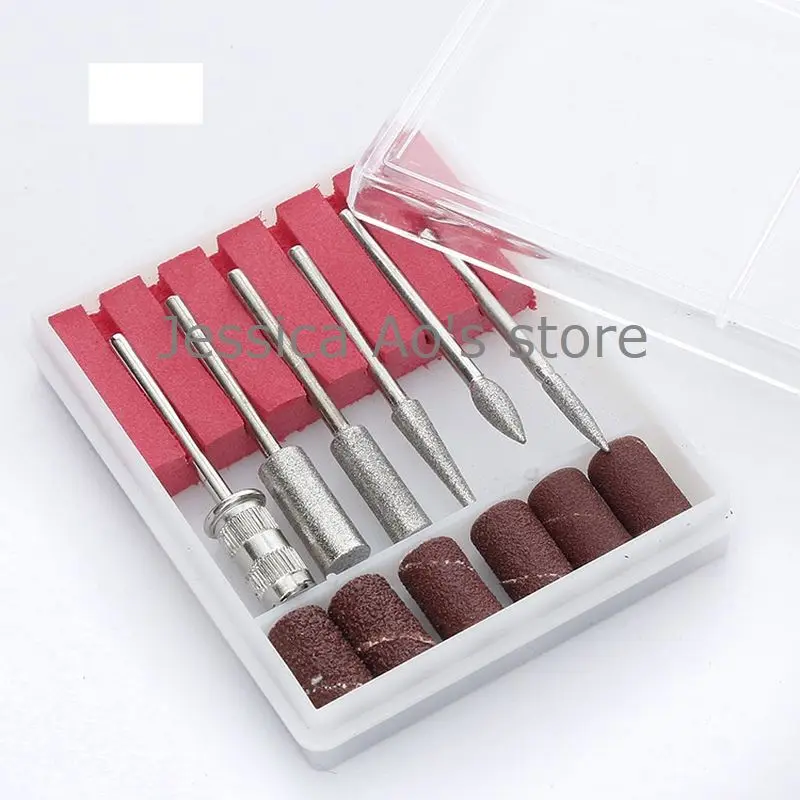 18pcs Set mulino elettrico smerigliatrice lucidatura testa Manicure strumento unghia levigatura anello mola metallo giada intaglio punte