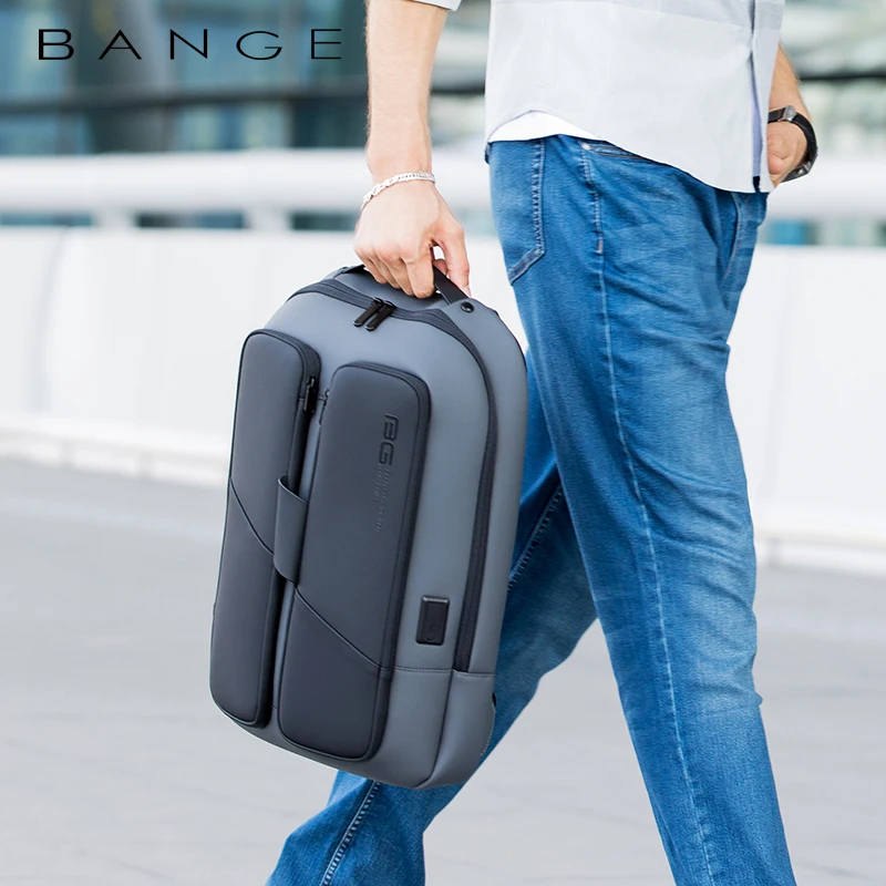 BANGE New Men Anti Theft Waterproof Laptop Backpack 15.6 Inch Daily Work Business Backpack School back pack mochila for Men