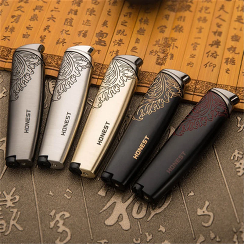 HONEST Creative Outdoor Personality Metal Direct Injection Windproof Cigar Inflatable Lighter Cigarette Accessories Men Gift