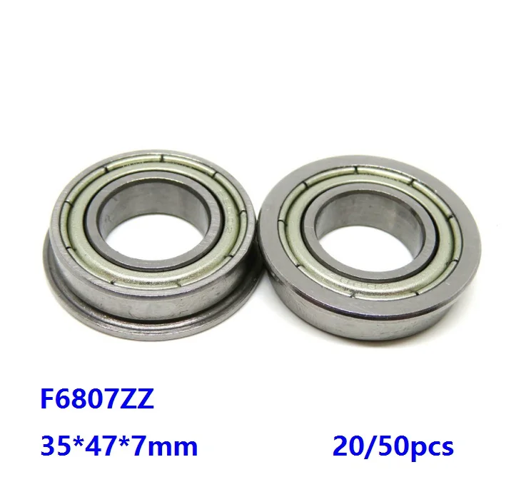 20/50pcs F6807ZZ F6807 ZZ  Double metal cover 35*47*7mm Flange Ball Bearing Thin Wall Deep Groove Ball bearing 35×47×7mm