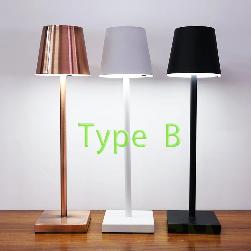 Modern 3 Color LED Touch Dimming Rechargeable Night Light USB Charging Cordless Desk Light Hotel Bar Bedroom Bedside Table Lamp